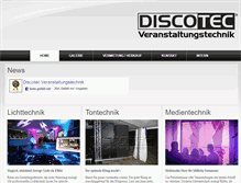 Tablet Screenshot of discotec-veranstaltungstechnik.de